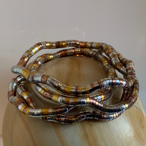 Industrial/Techno style maleable metallic necklace / bracelet. - Picture 4 of 5